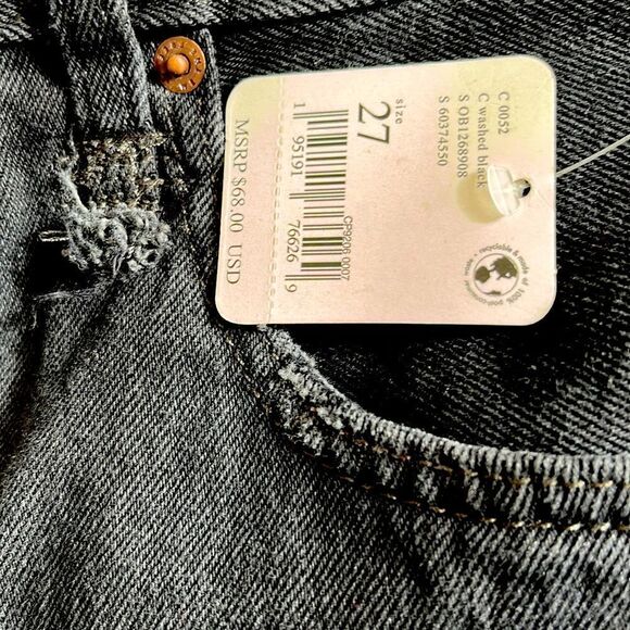 Free People Makai Cut Off Shorts In Washed Black - Picture 4 of 4